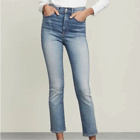 NWT Veronica Beard Carly Kick Flare High Rise Blue Jeans Womens Sz 25 Clearwater - Picture 1 of 15